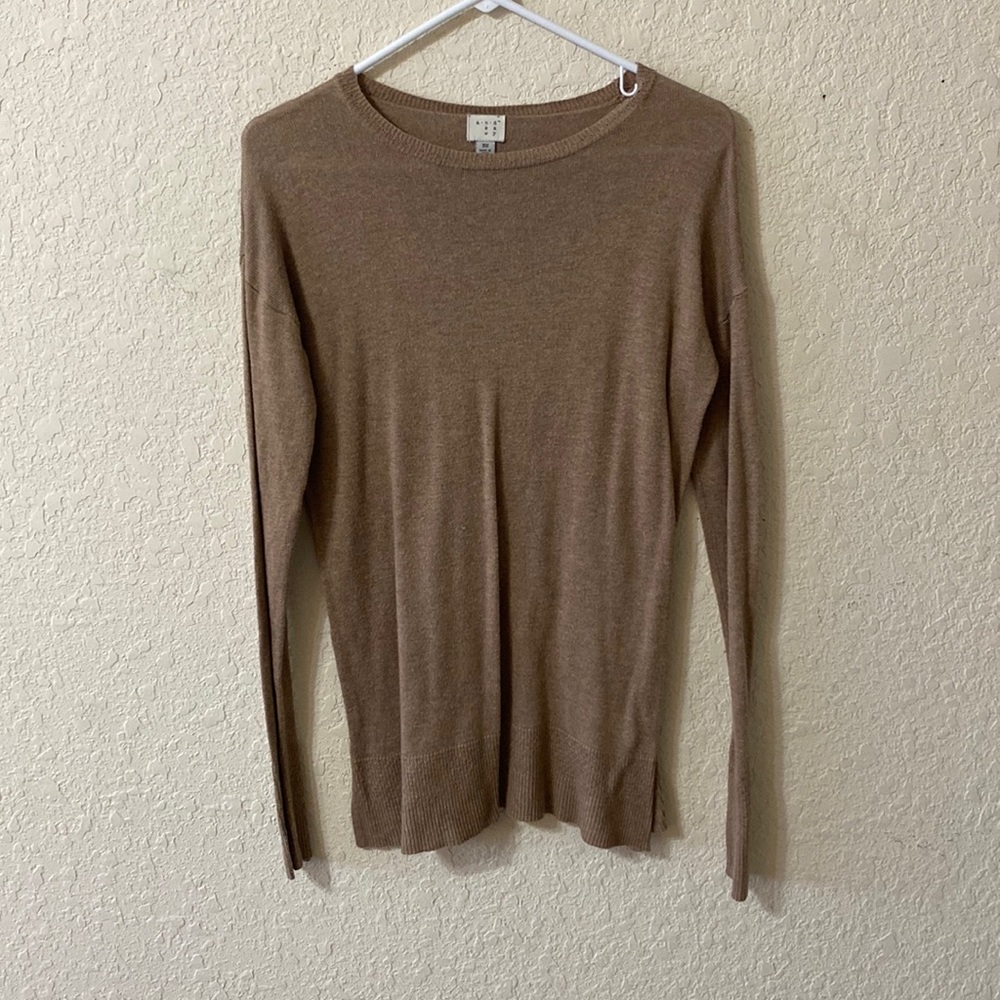 tan sweater